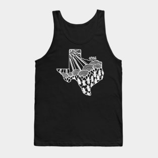 White Line Texas Mandala Zentangle State Outline Tank Top